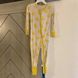 Little Sleepies Yellow Sun Print zip pajamas
